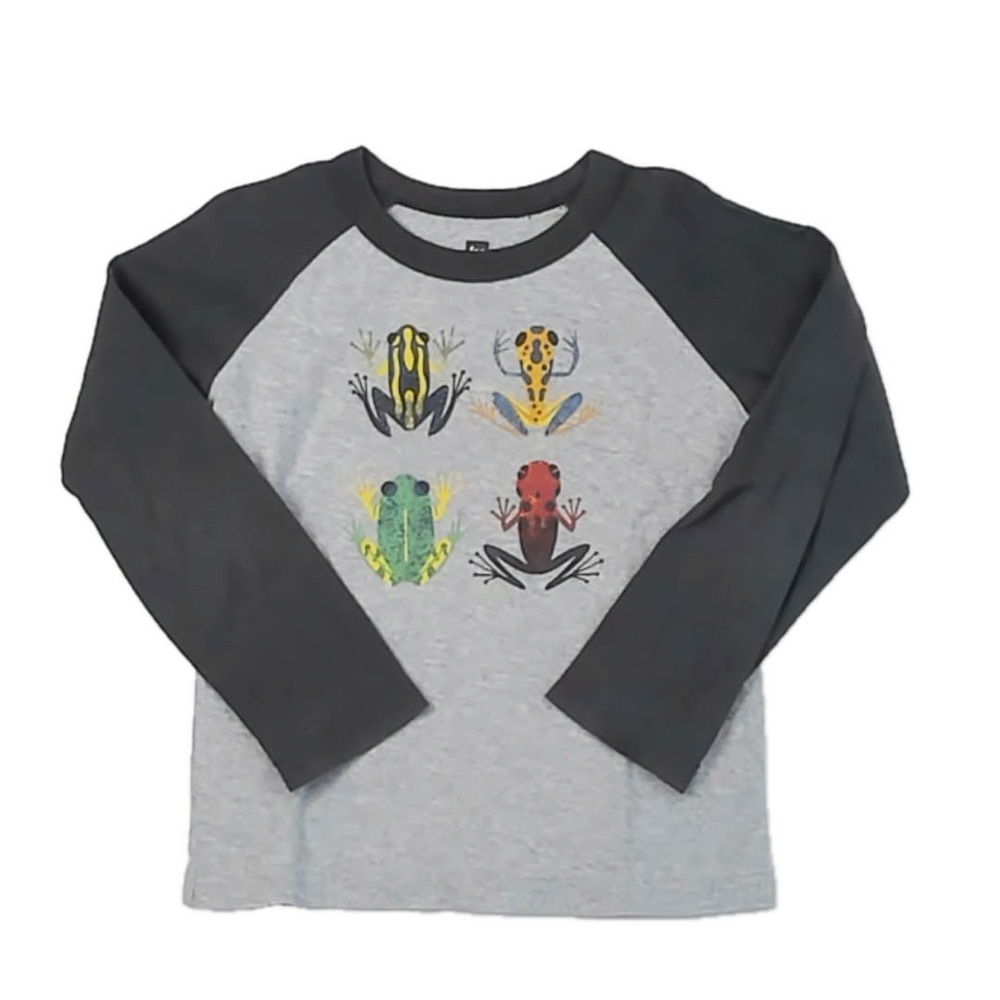 Tea Collection Boys Gray Frogs Long Sleeve T-Shirt size: 4T